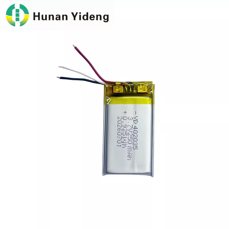 402035 3.7v 250mAh VR kamera adimenduna Li polimerozko bateria
