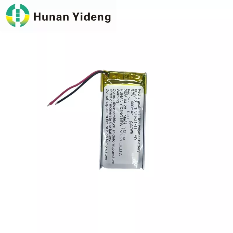 802040 600mAh bateria kargagarria ahots-grabagailuetarako eta jostailu elektrikoetarako