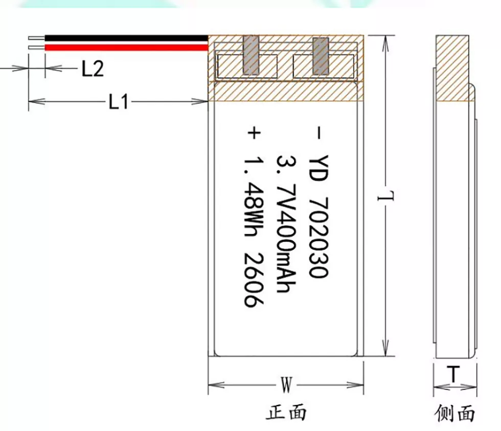 400mAh Li-ion Prismatic Battery for Medical Device and Lamps and Lanterns